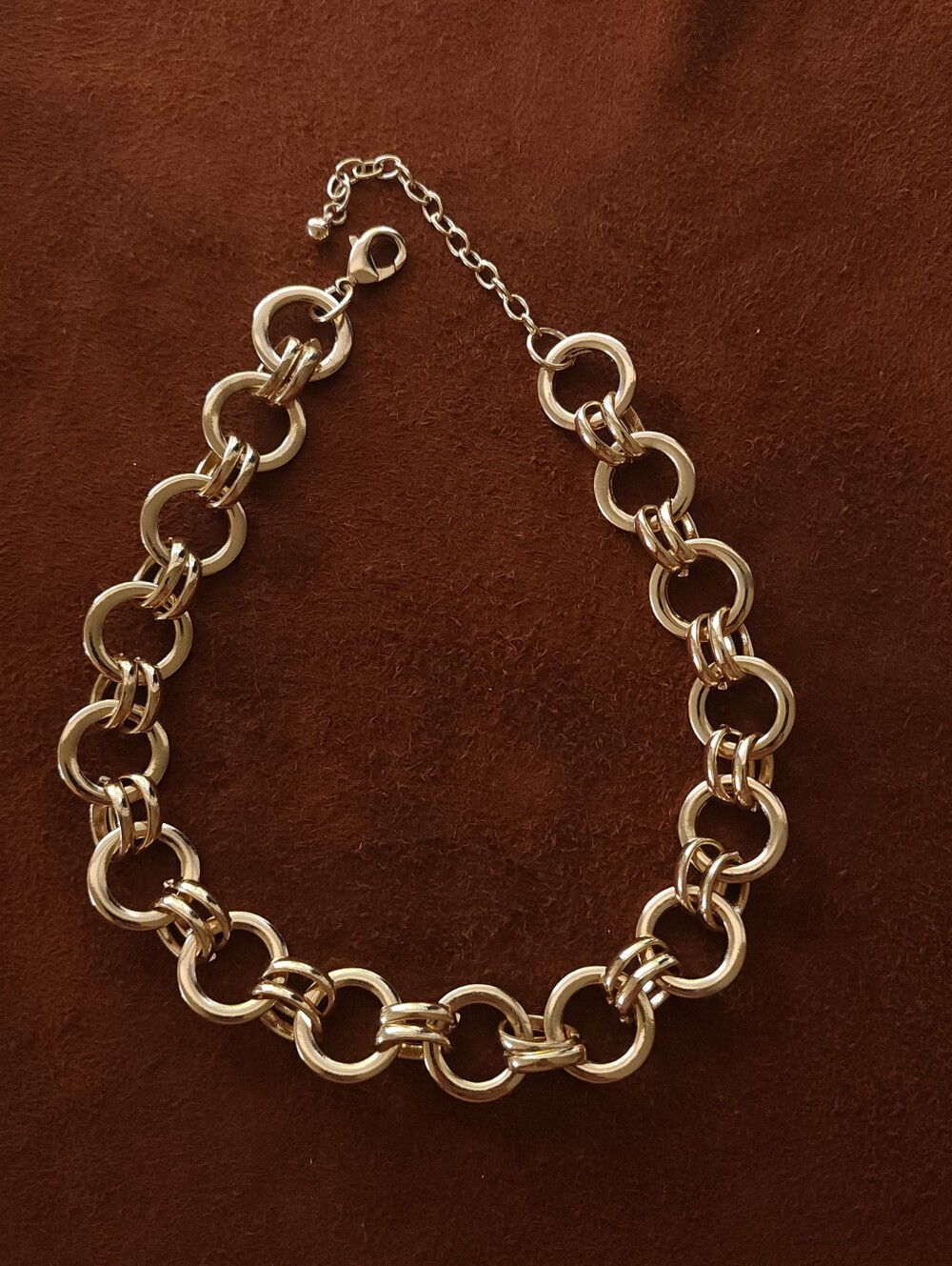 Golt Tone Chunky Chain Necklace Heavy 80s  Style
